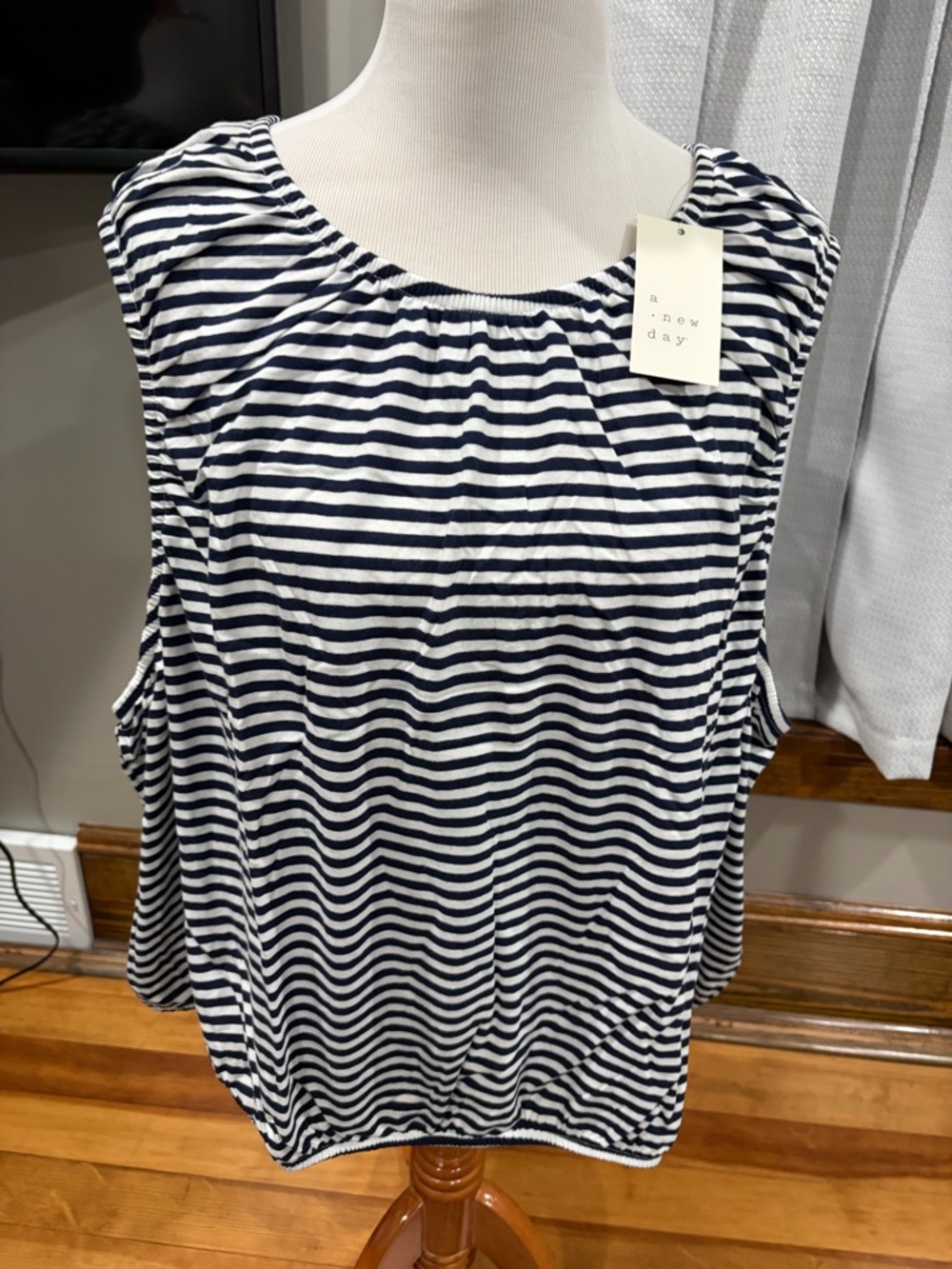 Target A New Day Women's Bubble Hem Tank Top, 4X - Navy Blue